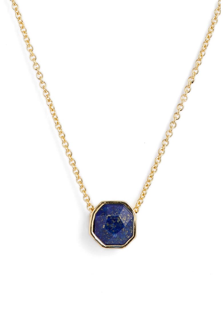 Power Gemstone Charm Adjustable Necklace, Main, color, WISDOM/ LAPIS/ GOLD