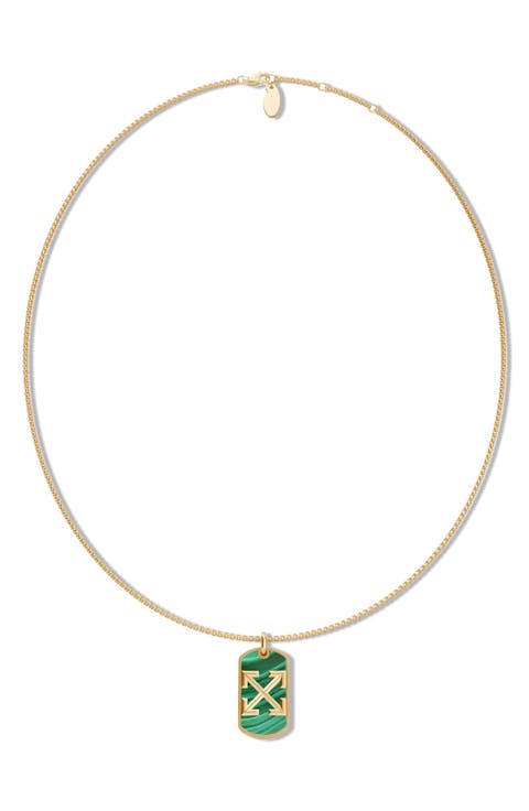 Stone Arrow Logo Pendant Necklace