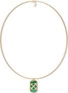 Off-White Stone Arrow Logo Pendant Necklace