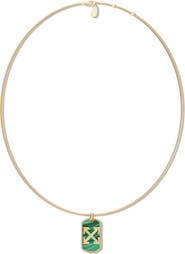 Off-White Stone Arrow Logo Pendant Necklace