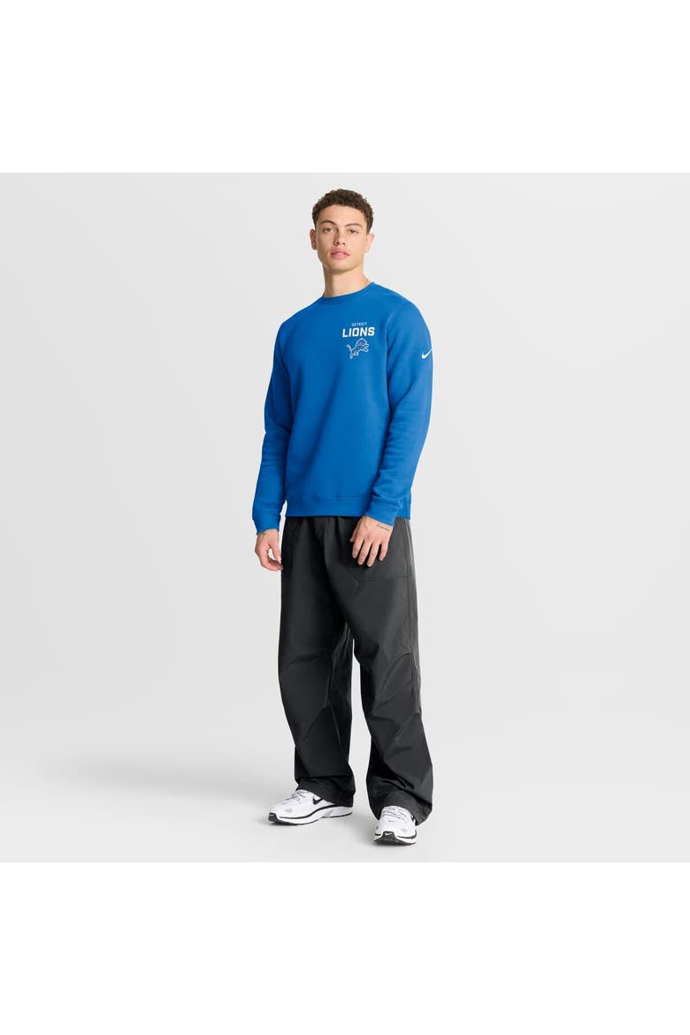 Men's Nike Blue Detroit Lions Primetime Club Fleece Pullover Sweatshirt, Alternate, color, Blue