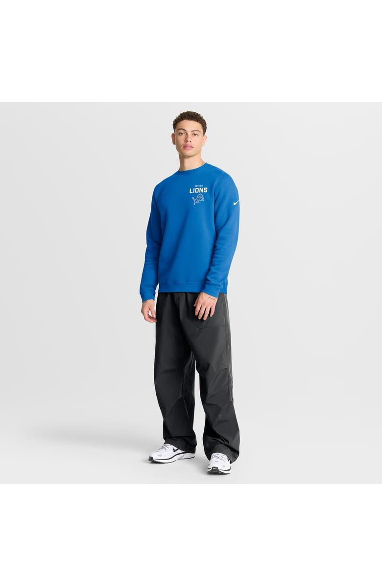 Nike Men's Nike Blue Detroit Lions Primetime Club Fleece Pullover Sweatshirt, Alternate, color, Blue