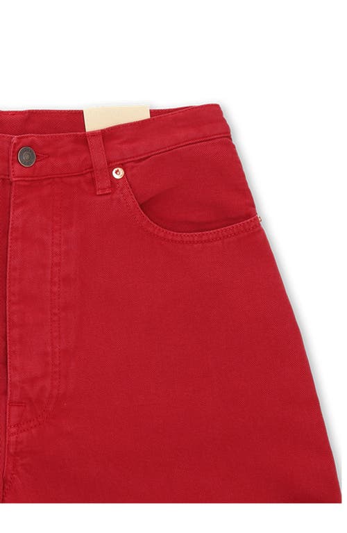 Fortela Jaron Wide-leg Twill Cotton Trousers In Red