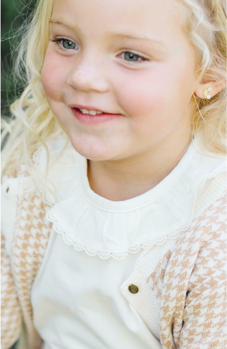 Hope & Henry Baby Girls' Ruffle Neck Knit Top, Infant, Alternate, color, 