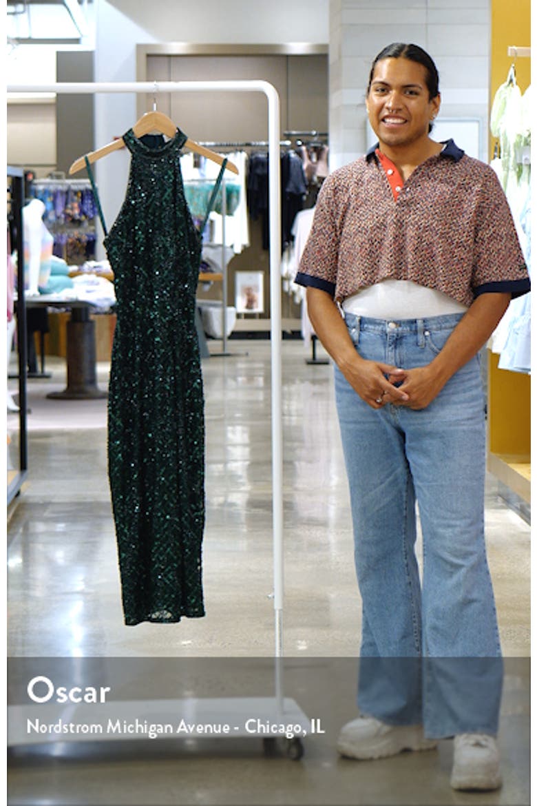 Embellished Halter Neck Midi Dress video