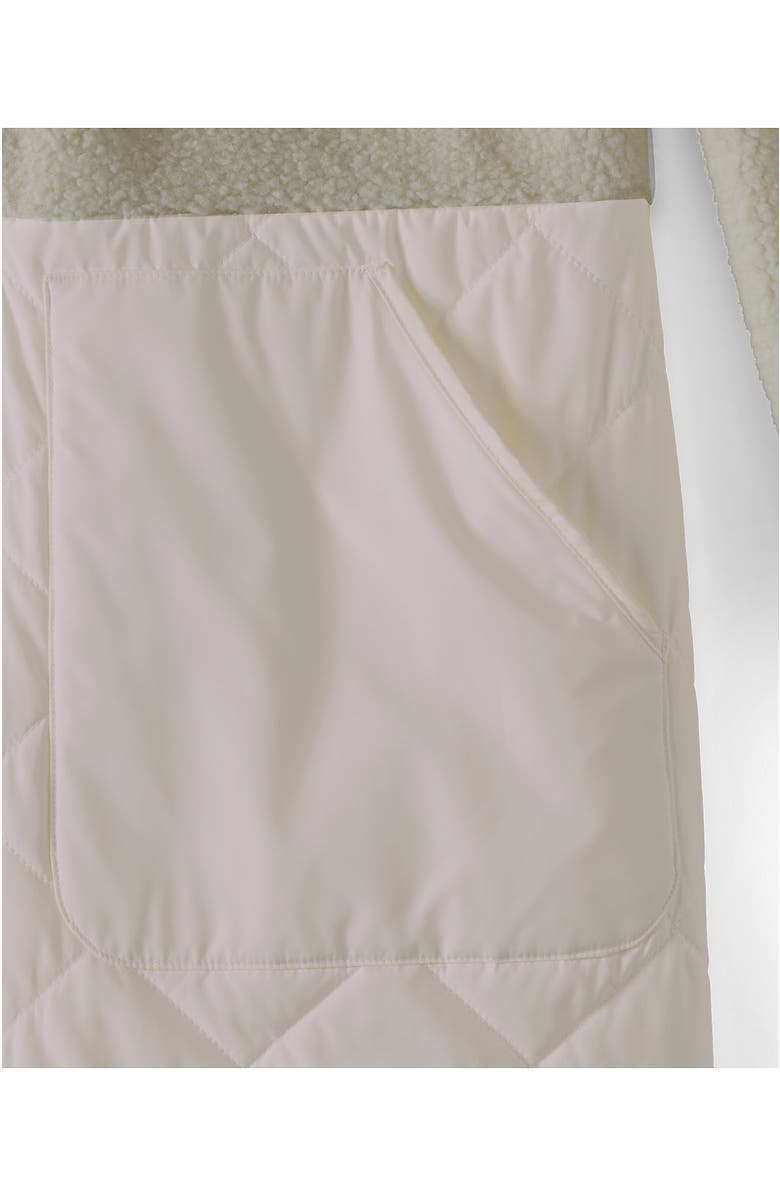 Lands' End High Pile Quilted Mixed Media Parka, Alternate, color, Egret White