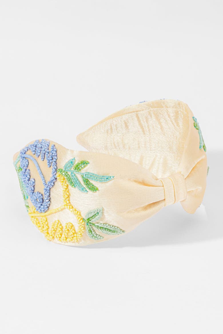 Summer Leaf Knotted Headband, Alternate, color, Yellow