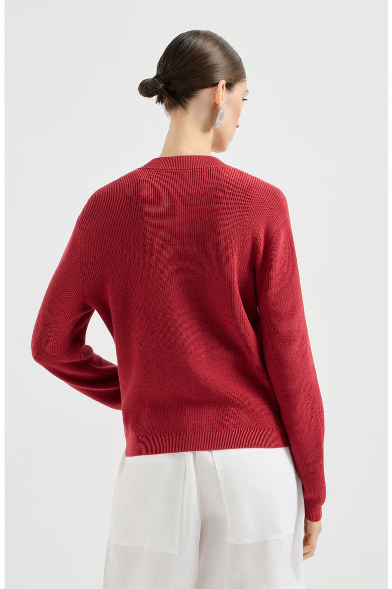 Cotton cardigan, Alternate, color, Ruby