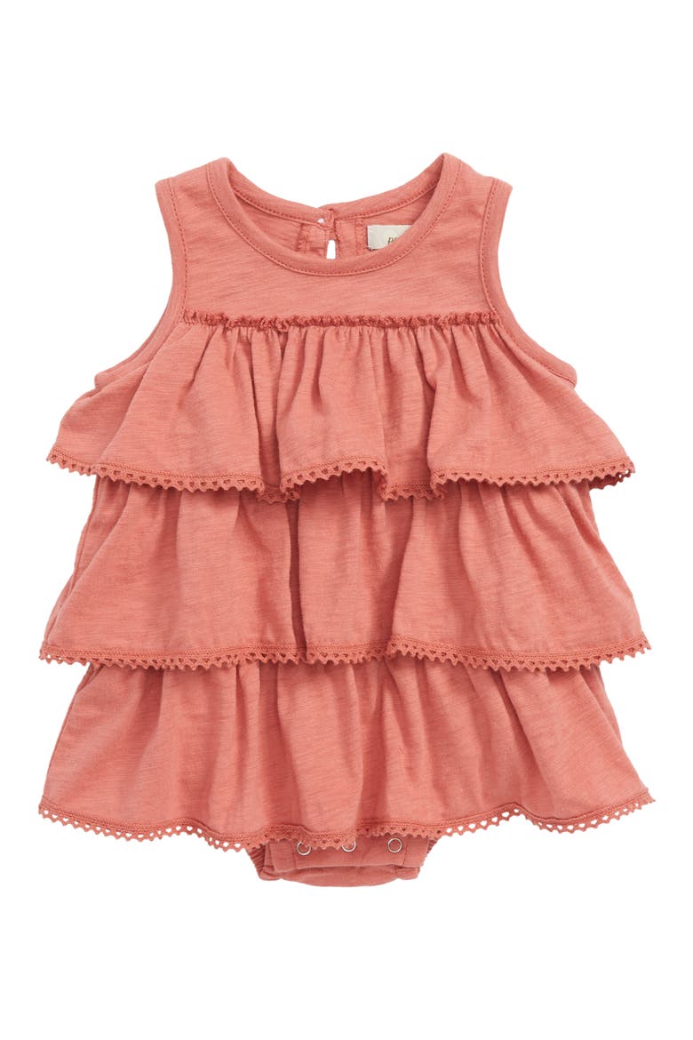 Peek Chloe Tiered Ruffle Bodysuit, Main, color, RUST