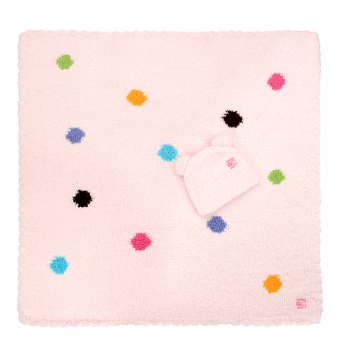 Baby Blanket - Polka Dot w/ Bear Cap - Chenilla Classic