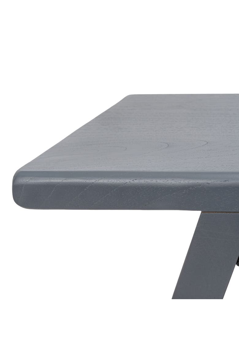 Jack Handcrafted Solid Wood Accent Stool, Minimalist A-Frame Backless Vanity Seat and Living Room Footstool, Alternate, color, Dark Gray