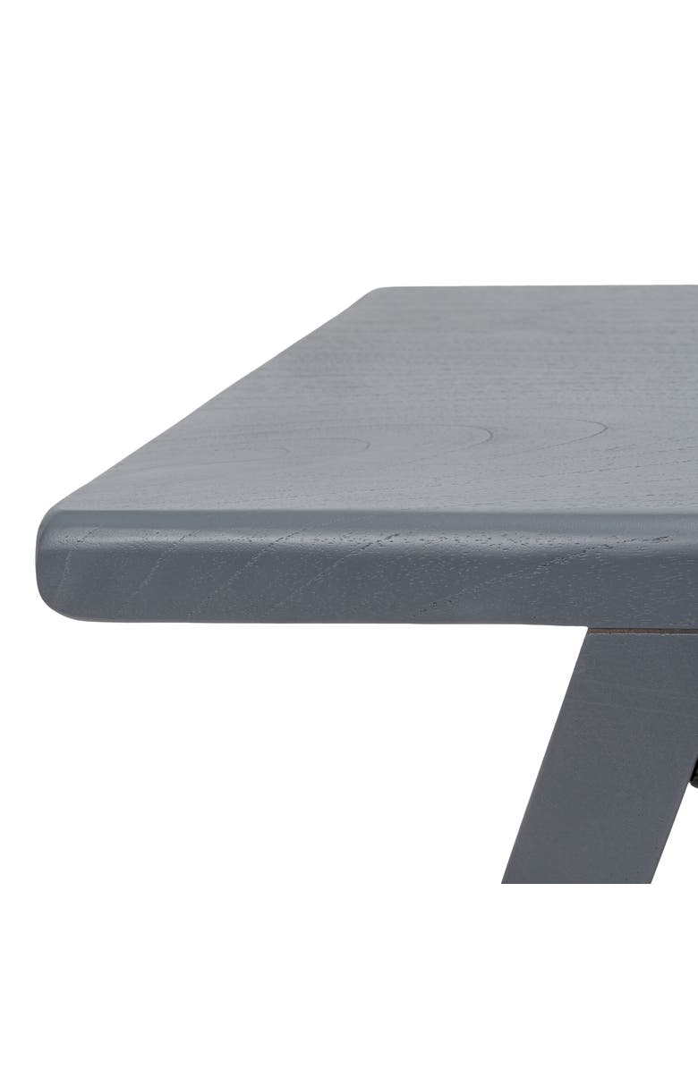 JONATHAN Y Jack Rustic Scandinavian Handcrafted Solid Mindi Wood Sculptural Base Accent Stool, Alternate, color, Dark Gray