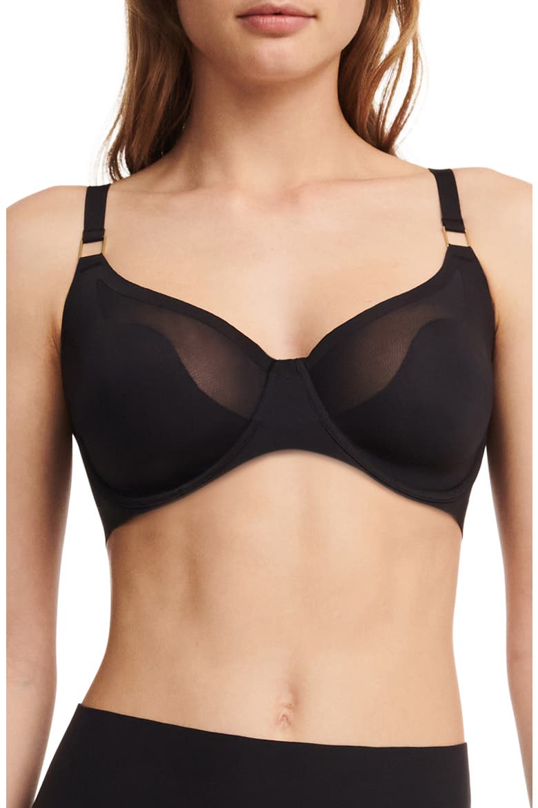 Pure Light Underwire Unlined Bra, Main, color, BLACK