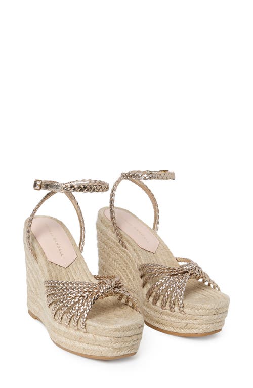 Loeffler Randall Pamela Mignon Knotted Metallic Leather Wedges