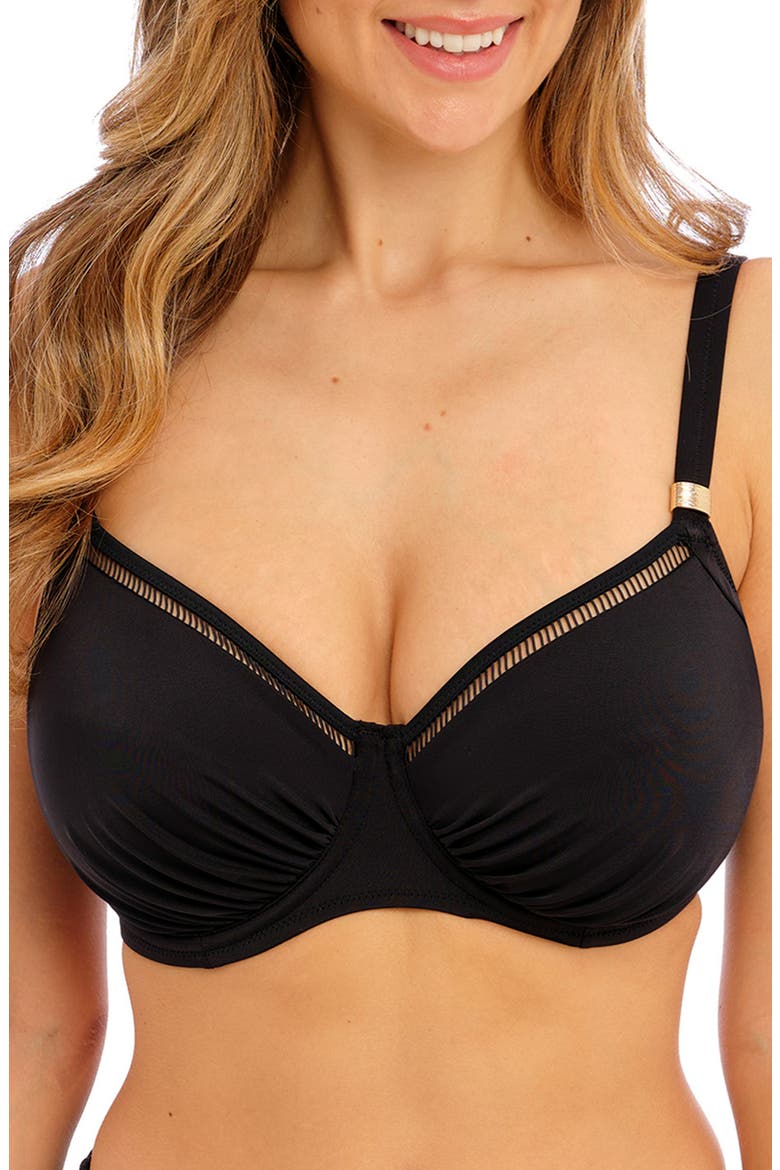 East Hampton Underwire Bikini Top, Main, color, BLACK