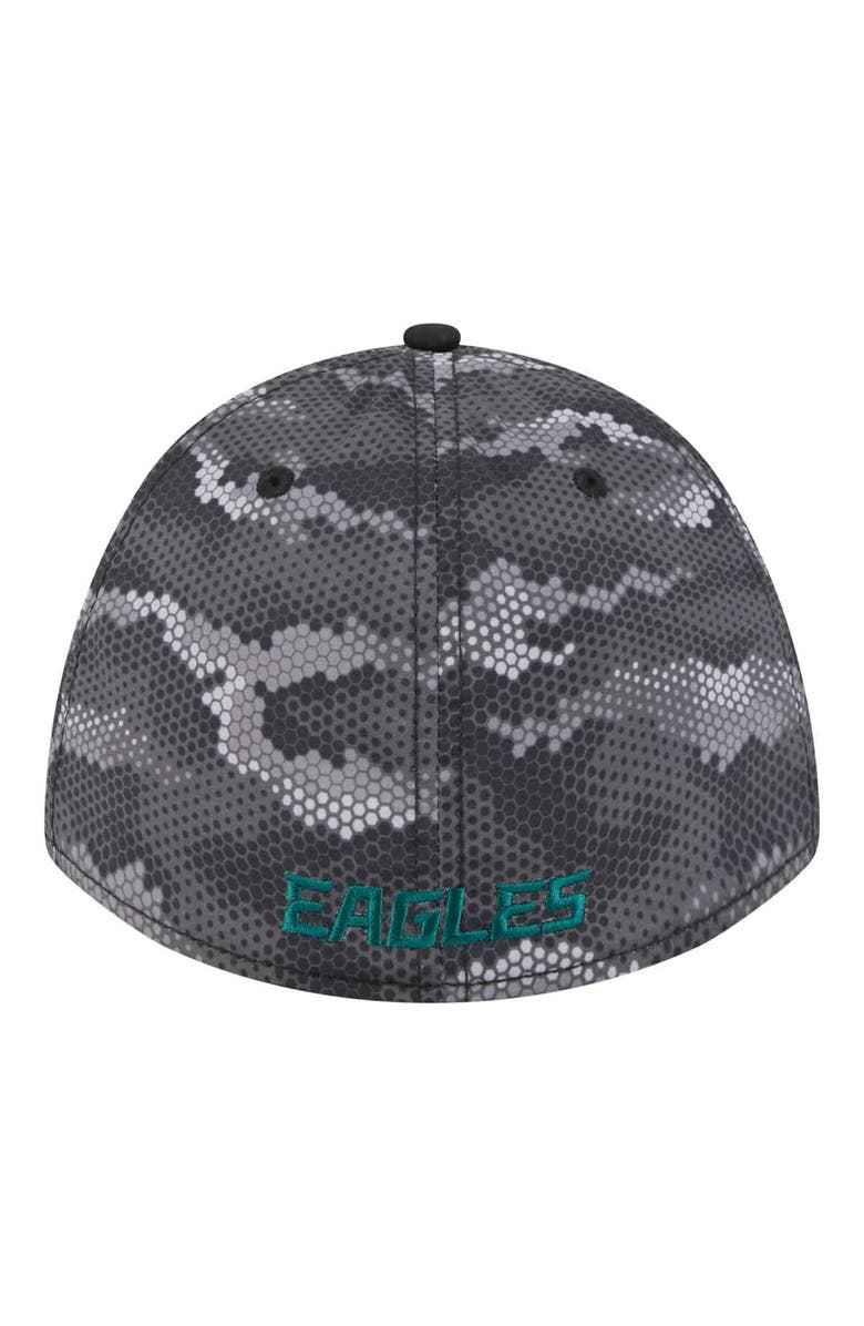 New Era Men's New Era Black Philadelphia Eagles Camo A-Frame 39THIRTY Flex Hat, Alternate, color, Black