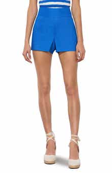 Alice + Olivia Donald High Waist Linen Blend Shorts