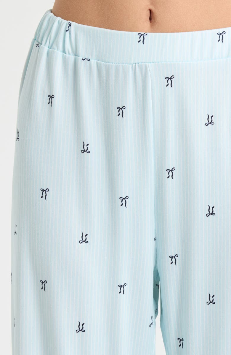 French Connection Bow Detail Pajamas, Alternate, color, Blue Bow