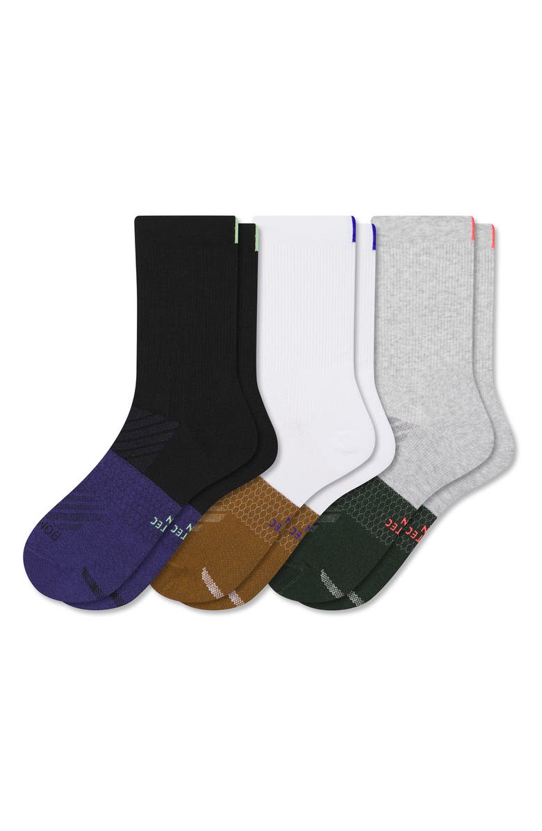 Bombas Assorted 3-Pack Running Half Calf Socks, Main, color,