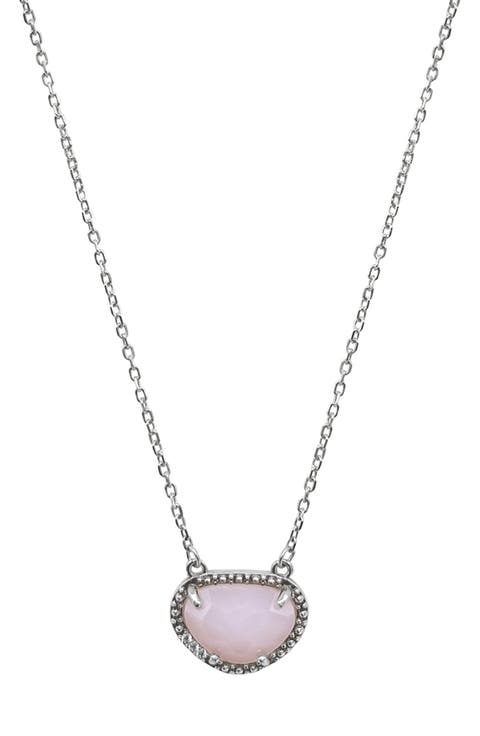 Sterling Silver Birthstone Halo Pendant Necklace