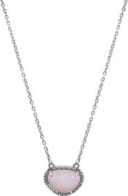 ADORNIA FINE Sterling Silver Birthstone Halo Pendant Necklace