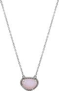ADORNIA FINE Sterling Silver Birthstone Halo Pendant Necklace