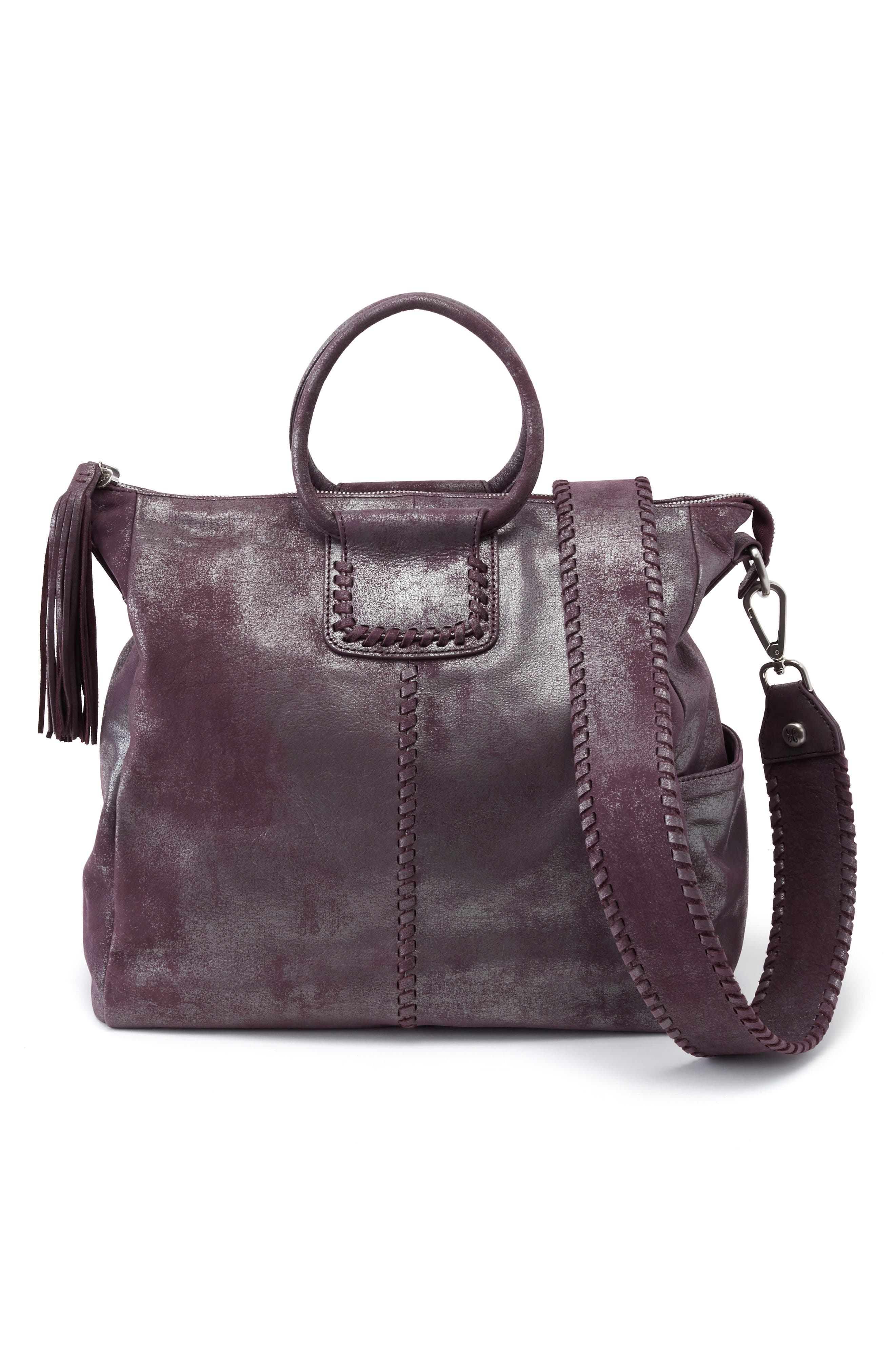 Sheila Large Satchel, Alternate, color, PLUM GRAPHITE