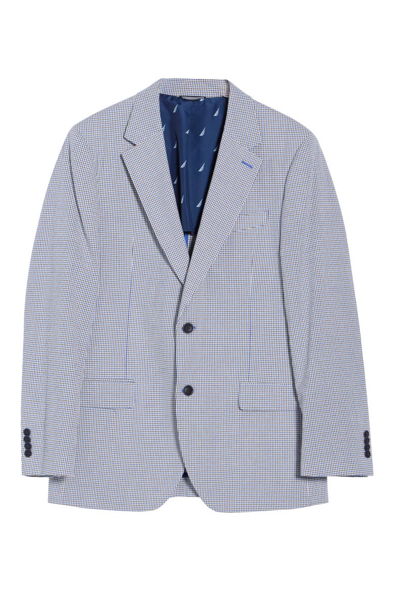 Micro Plaid Seersucker Jacket, Alternate, color, BLUE