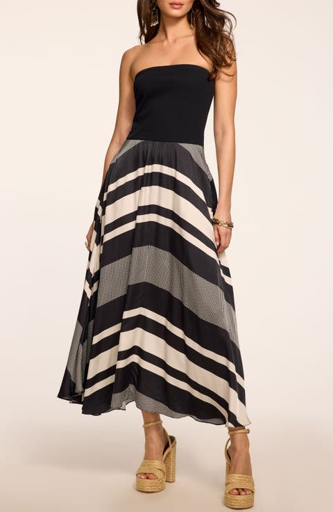 Oakley Mixed Media Strapless Dress