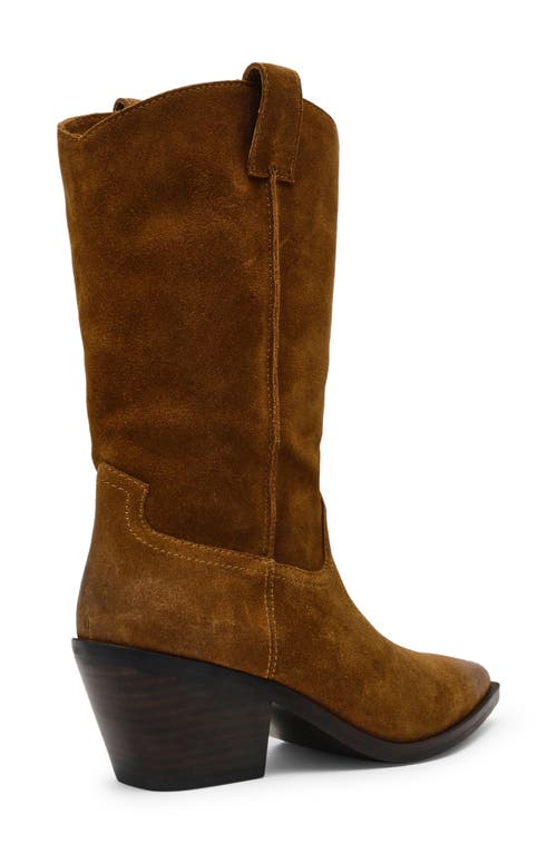 Steve Madden Stetson Suede Western Boot In Chestnut Suede