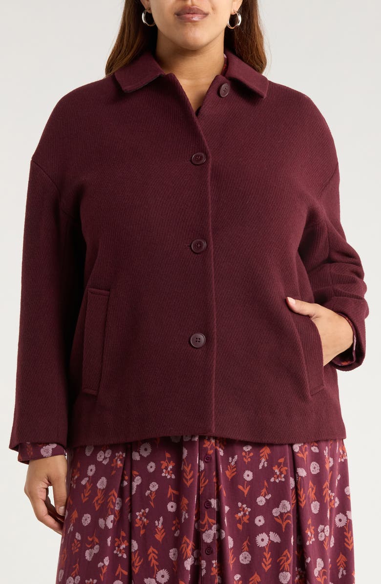 Seasalt Cornwall Beamwind Check Cocoon Coat, Alternate, color, Dark Hellebore