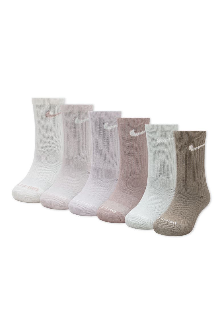 Kids' Basic Swoosh Rib Crew Socks, Main, color, SAIL