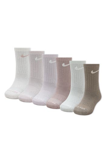 Nike Kids' Basic Swoosh Rib Crew Socks In Multi