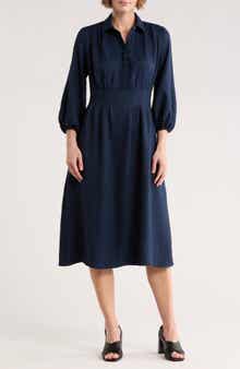 MAX STUDIO Balloon Sleeve Shirtdress