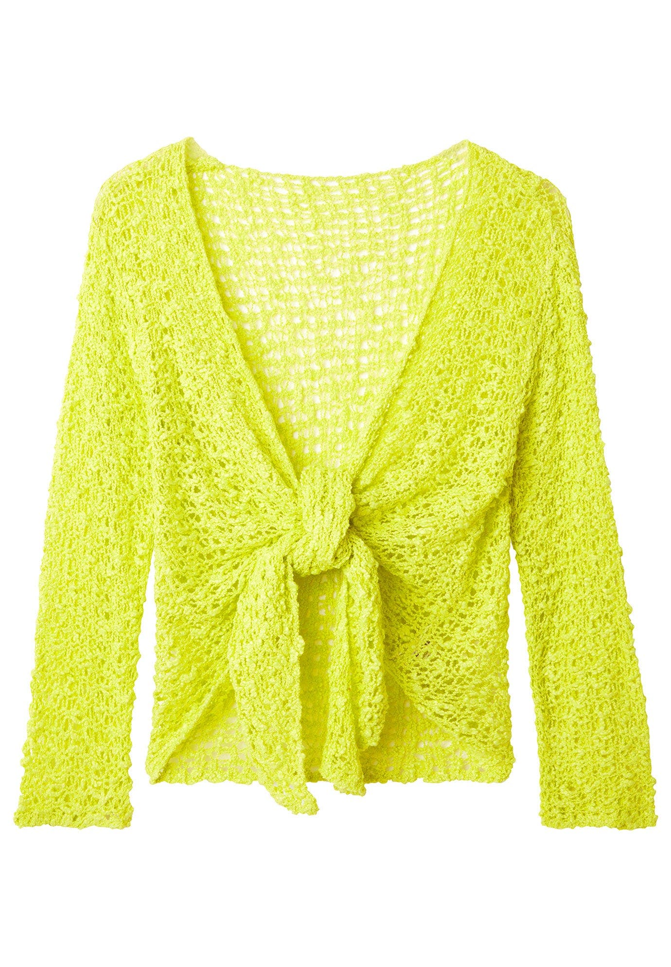 Popcorn Knit Tie Front Shrug - image 2