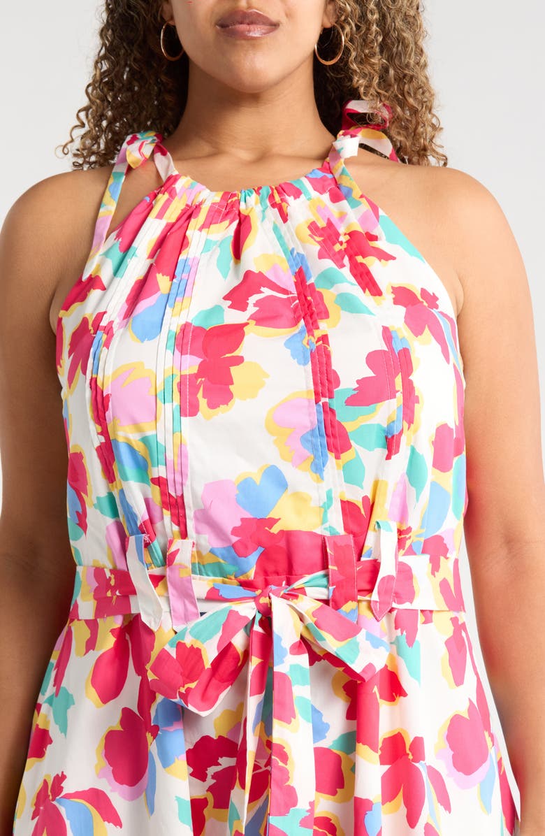 SUGARLIPS Yani Luvi Belted Floral Sleeveless Midi Dress, Alternate, color, Fuchsia-Multi