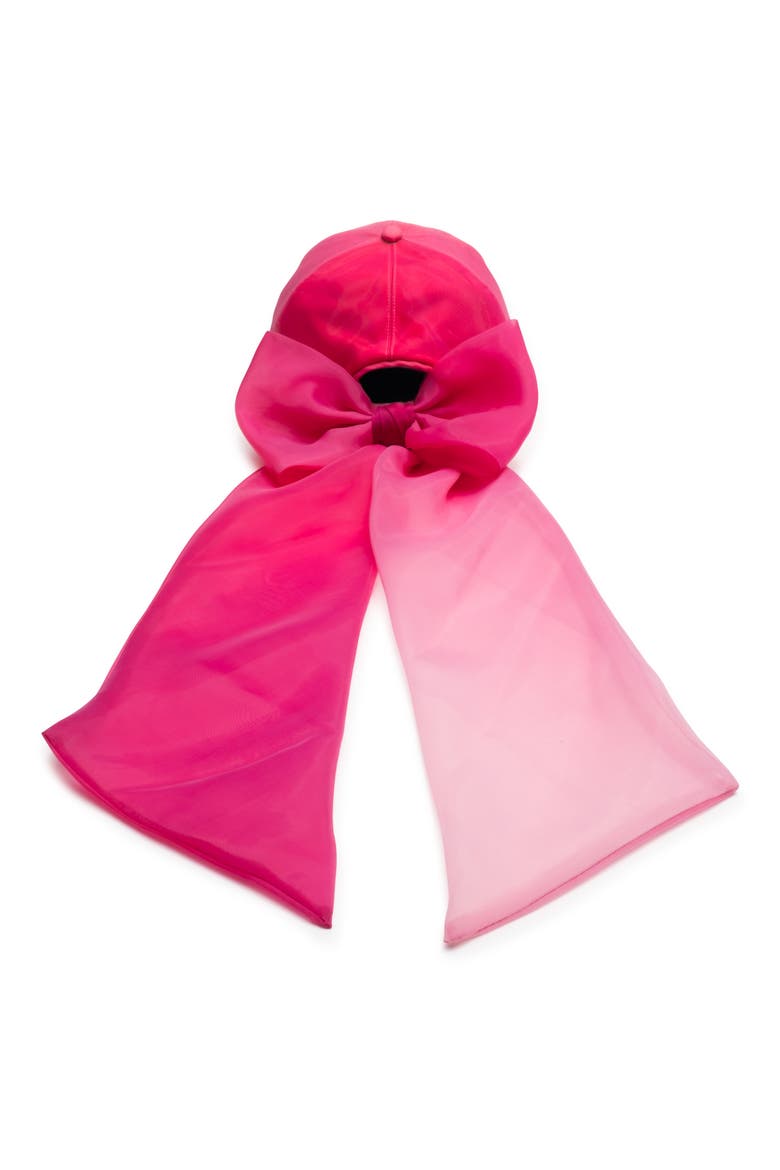 Lauren Back Bow Baseball Cap, Alternate, color, PINK