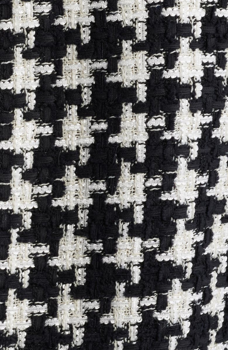 Anne Klein Houndstooth Fringe Trim Tweed Blazer, Alternate, color, 