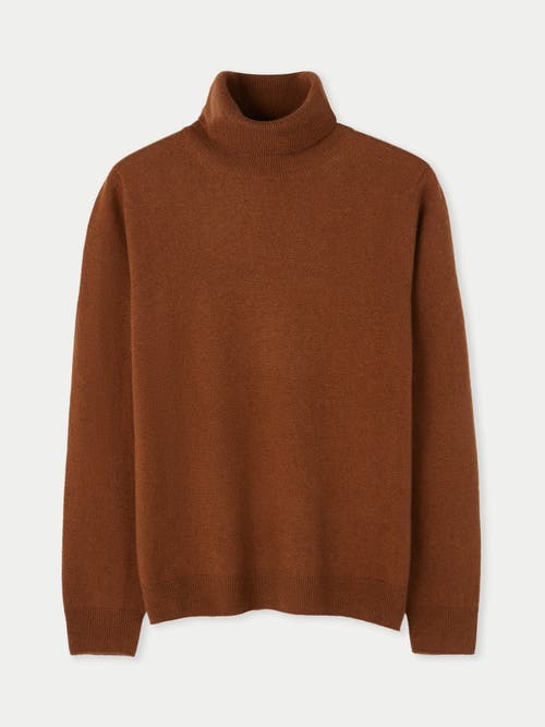 Gobi Cashmere Essential Cashmere Turtleneck Sweater In Brown