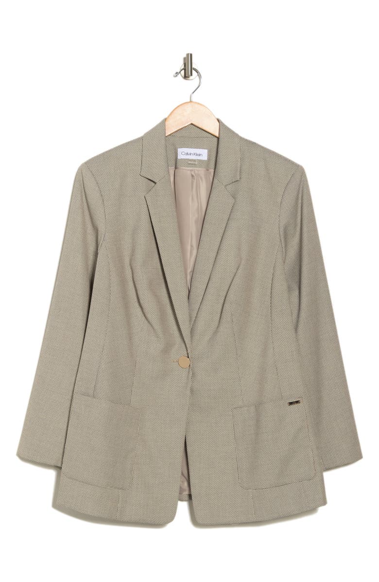 Calvin Klein Pattern One Button Notch Lapel Jacket, Alternate, color, 