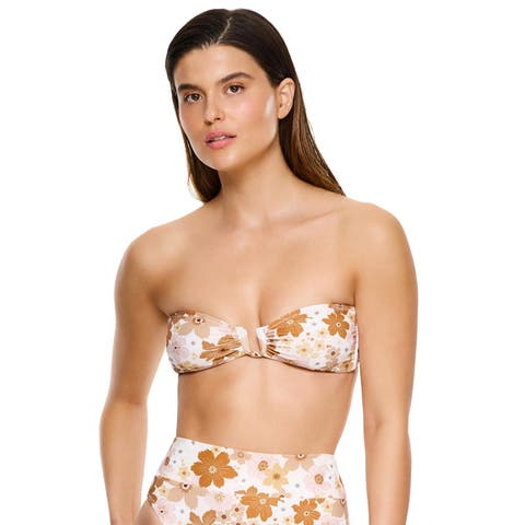 Nostalgic Bloom Bandeau Bikini Top Swimsuit