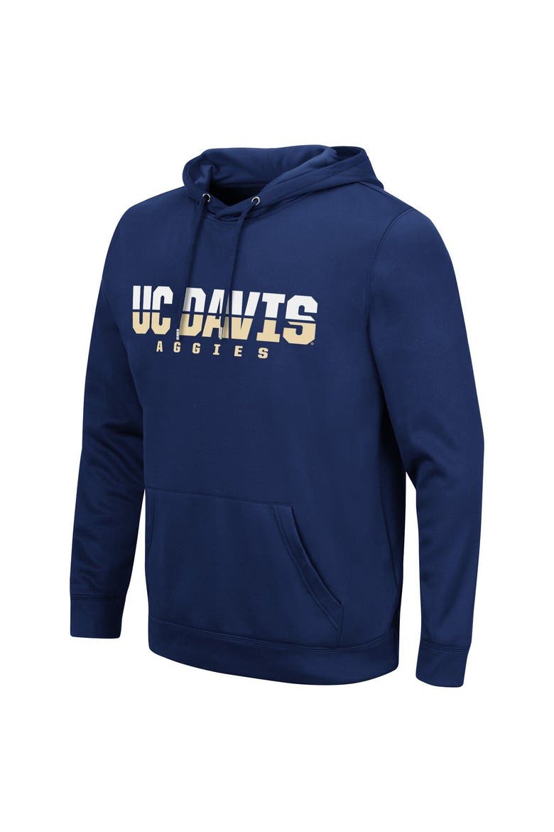 Men's Colosseum Navy UC Davis Aggies Lantern Pullover Hoodie, Alternate, color, Navy