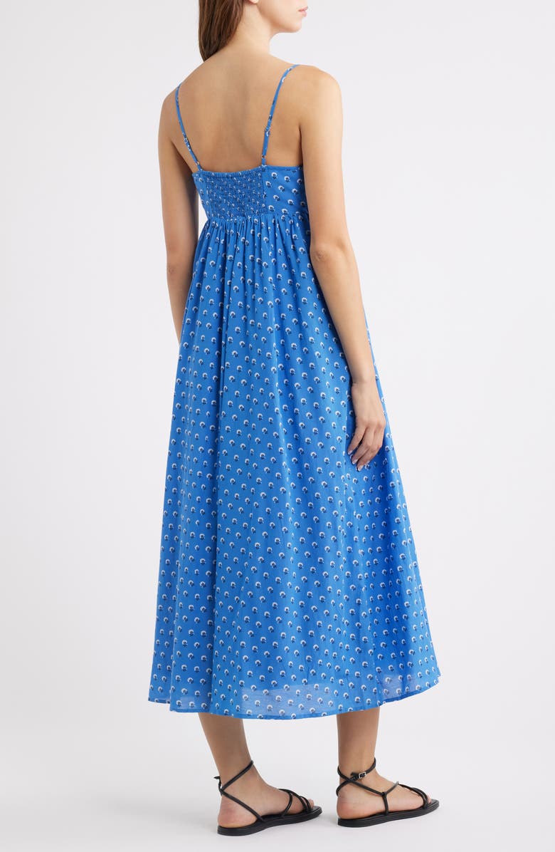Madewell Empire Waist Midi Dress, Alternate, color, Retro Blue