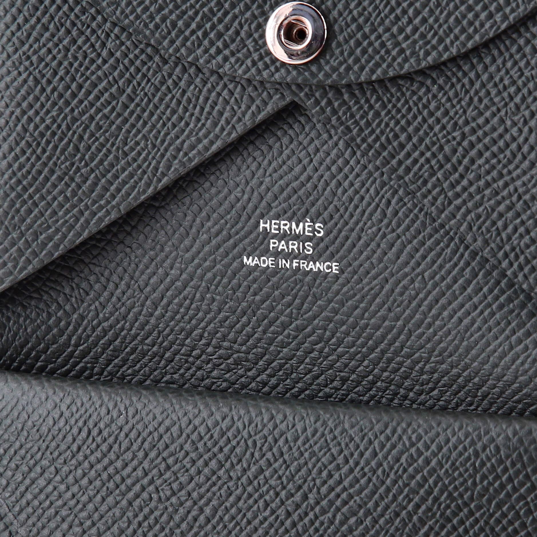 Pre-Owned Hermes Calvi Duo Card Holder Epsom, Alternate, color, Vert Mangrove