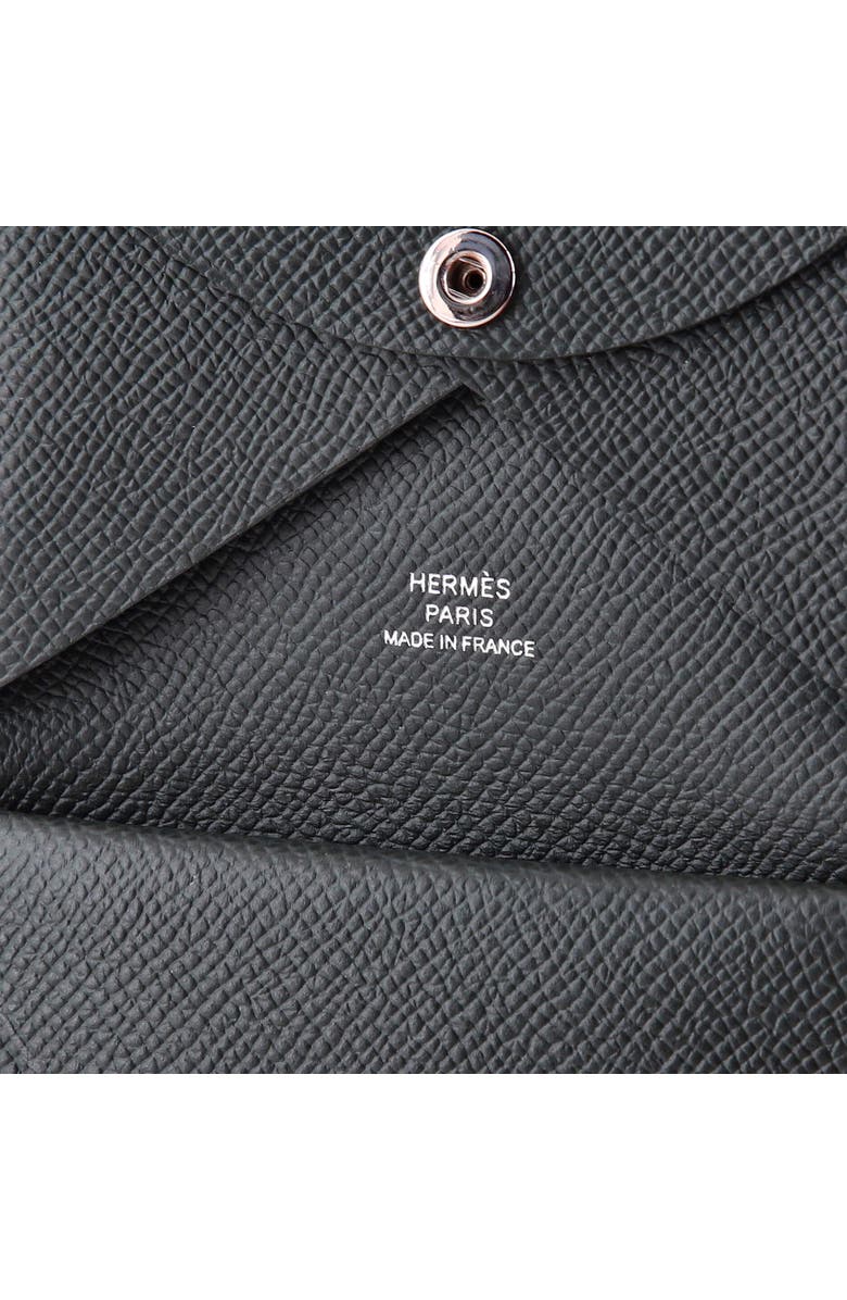 Pre-Owned Hermes Calvi Duo Card Holder Epsom, Alternate, color, Vert Mangrove