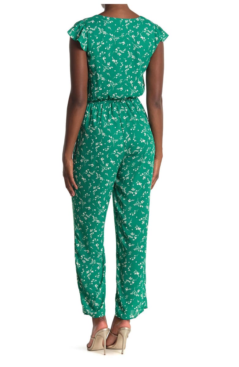 Collective Concepts Floral Print Waist Tie Jumpsuit, Main, color, 