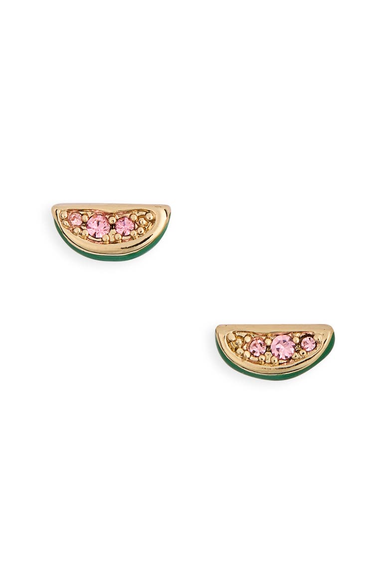 watermelon stud earrings, Alternate, color, PINK MULTI