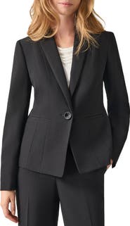 KASPER Stretch Crepe One-Button Blazer