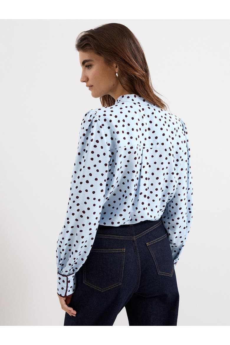 Coco Tie Neck Polka Dot Blouse, Alternate, color, Blue