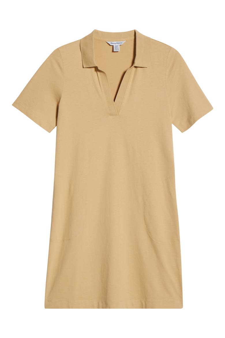 Islandscape Jersey Polo Dress, Alternate, color, CROISSANT